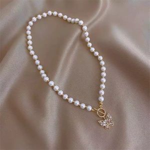 pearl butterfly choker